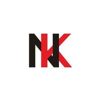 letter nk linked colorful logo vector