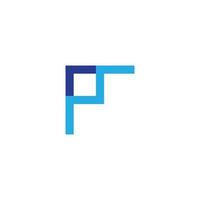 abstract letter pm simple geometric line colorful logo vector