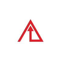 triangle arrow up simple geometric logo vector