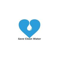love save fresh water symbol vector