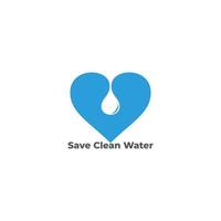 love save fresh water symbol vector