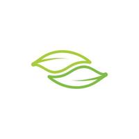 linked curves leaf nature symbol logo vector