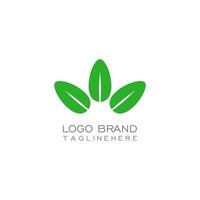 symbol vector of simple three leaf geometric design logo