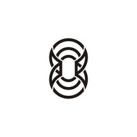 number 8 stripes signal symbol logo vector