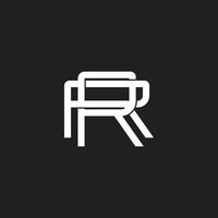 letter rr simple overlap line flat 3d logo vector