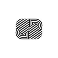 vector de logotipo abstracto de rayas de huellas dactilares de letra bb