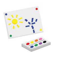 Painting Colorful Canvas Illustration Vector Clipart