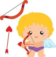 bebé angel cupido amor ilustración vector clipart