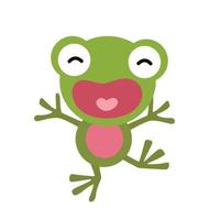 Happy Frog Amphibi Animal Illustration Vector Clipart