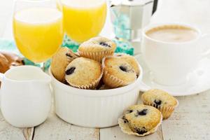 Fresh and bright continental breakfast table photo