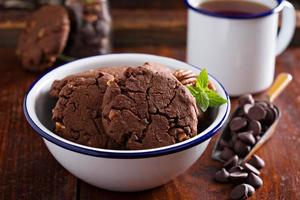 Vegan chocolate pecan cookies photo