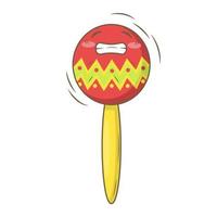 Kawaii cartoon mexican maracas isolated on white background vector