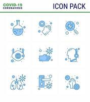 corona virus prevention covid19 tips to avoid injury 9 Blue icon for presentation bacteria safety find medical face viral coronavirus 2019nov disease Vector Design Elements