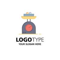 Machine Scale Weighing Weight Business Logo Template Flat Color vector