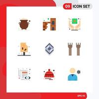 Set of 9 Modern UI Icons Symbols Signs for arrange drink wall cream goods Editable Vector Design Elements