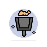 Broom Dustpan Sweep Abstract Circle Background Flat color Icon vector