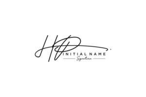 Initial HP signature logo template vector. Hand drawn Calligraphy lettering Vector illustration.