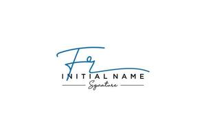 Initial FR signature logo template vector. Hand drawn Calligraphy lettering Vector illustration.