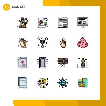 16 Creative Icons Modern Signs and Symbols of artificial programing document development coding Editable Creative Vector Design Elements