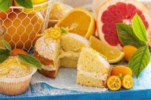 Citrus Victoria Sponge Cake with Lemon Curd photo