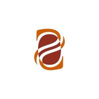 number two coffee bean shape abstract design symbol logo vector