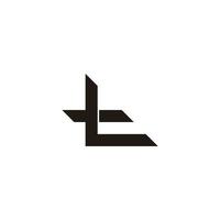 letter lt simple geometric line linked logo vector