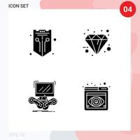 User Interface Solid Glyph Pack of modern Signs and Symbols of internet special shield diamond gaming Editable Vector Design Elements