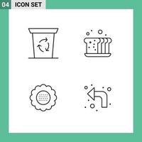 Pictogram Set of 4 Simple Filledline Flat Colors of recycle been floral bakery food nature Editable Vector Design Elements