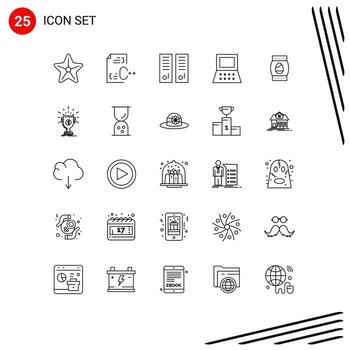 Set of 25 Modern UI Icons Symbols Signs for egg computer file laptop school Editable Vector Design Elements