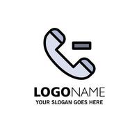 Call Contact Delete Business Logo Template Flat Color vector