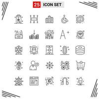 25 Icons Line Style Grid Based Creative Outline Symbols for Website Design Simple Line Icon Signs Isolated on White Background 25 Icon Set vector