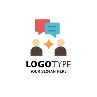 Man Group Chatting Business Logo Template Flat Color vector