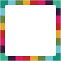 colorful square frame with rounded square areas at the corners. editable square frame in eps10 format. Can also be used as a background vector