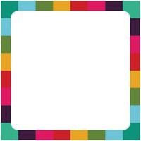 colorful square frame with rounded square areas at the corners. editable square frame in eps10 format. Can also be used as a background vector