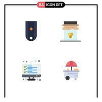 Modern Set of 4 Flat Icons Pictograph of diamond thanksgiving one honey computer Editable Vector Design Elements
