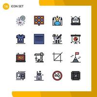 Pictogram Set of 16 Simple Flat Color Filled Lines of football mail idol setting seo Editable Creative Vector Design Elements