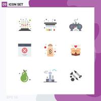 9 Creative Icons Modern Signs and Symbols of user interface game error play station Editable Vector Design Elements