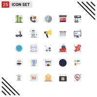 Modern Set of 25 Flat Colors Pictograph of cook web shop site design Editable Vector Design Elements