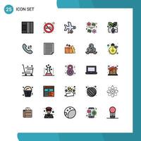 Set of 25 Modern UI Icons Symbols Signs for plug green transport ecology day Editable Vector Design Elements