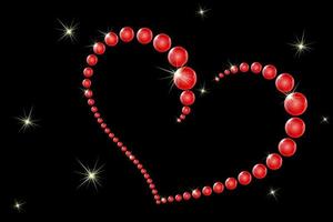 Heart from red shiny beads vector