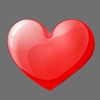 gran corazón rojo de San Valentín aislado en el fondo gris vector