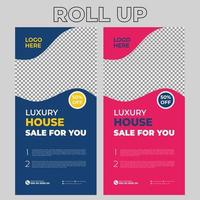 Real Estate Rollup Banner Signage Design vector