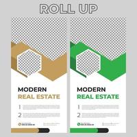 Real Estate Rollup Banner Signage Design vector