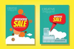 warehouse sale poster template. vector illustrator of warehouse
