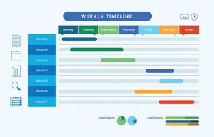 Weekly Timeline Schedule vector