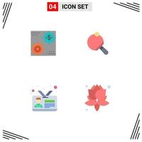 User Interface Pack of 4 Basic Flat Icons of revenue table make profit business Editable Vector Design Elements