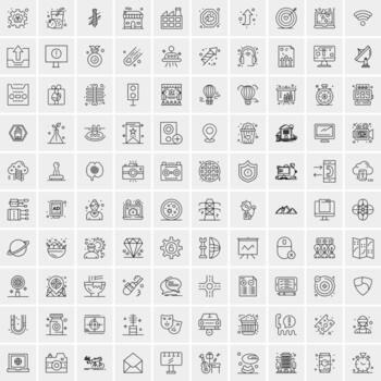 100 iconos de negocios para web y material impreso vector