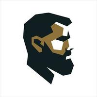 geometric face silhoutte man vector illustration