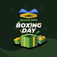 Boxing Day, Sale Banner, Poster or Flyer with green theme background vector