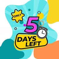 Countdown Number 5 days left vector illustration design